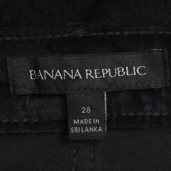 Banana Republic Skinny Velvet Pant Mid Rise Black Size 28 - Picture 6 of 11